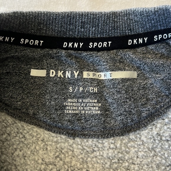 DKNY Women's Sport Sweatshirt, Gray with DKNY Logo in Gray Glitter Lettering - Picture 3 of 5